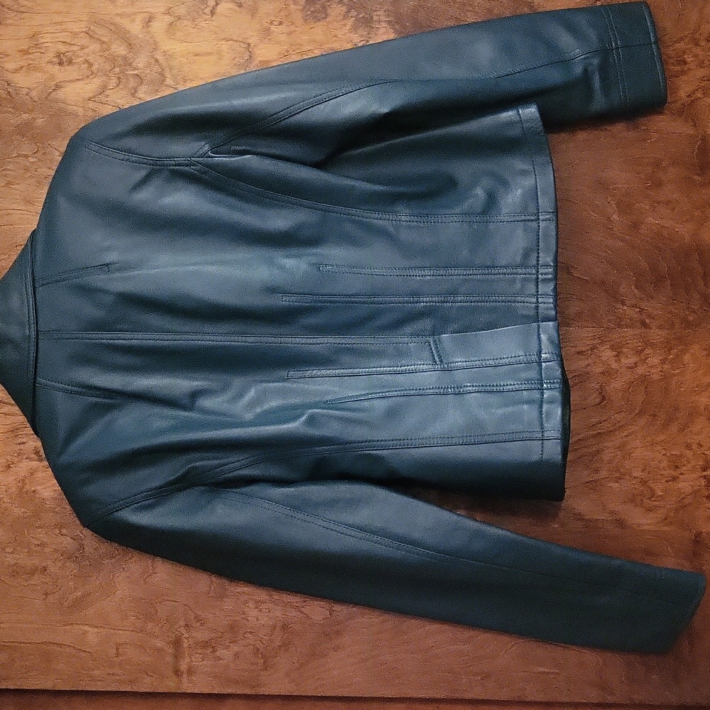Teal Buttery Soft Leather Jacket Small - Picture 2 of 7